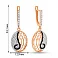 Золоті сережки-підвіски з фіанітами (арт. 102583) – зображення 2