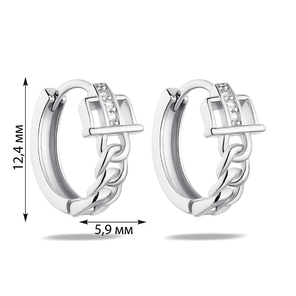 Серьги-кольца из серебра (арт. 7502/4883/10) – изображение 2