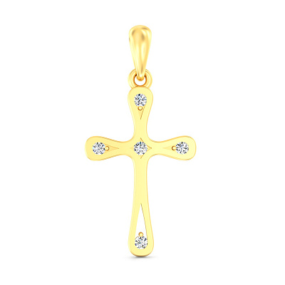 Золотий хрестик з діамантами (арт. П011436005ж)