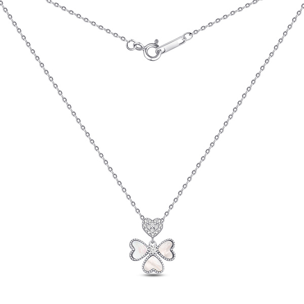 Серебряное колье Сердце с перламутром (арт. 7507/2395п) – изображение 2