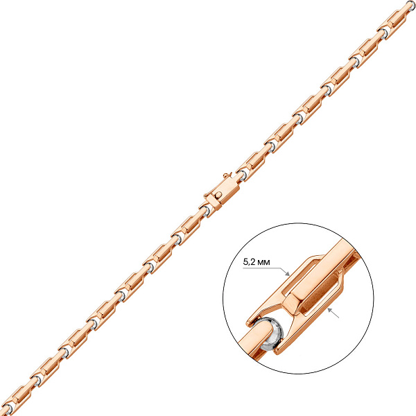 Цепочка из красного и белого золота (арт. цр306330Д) – изображение 2