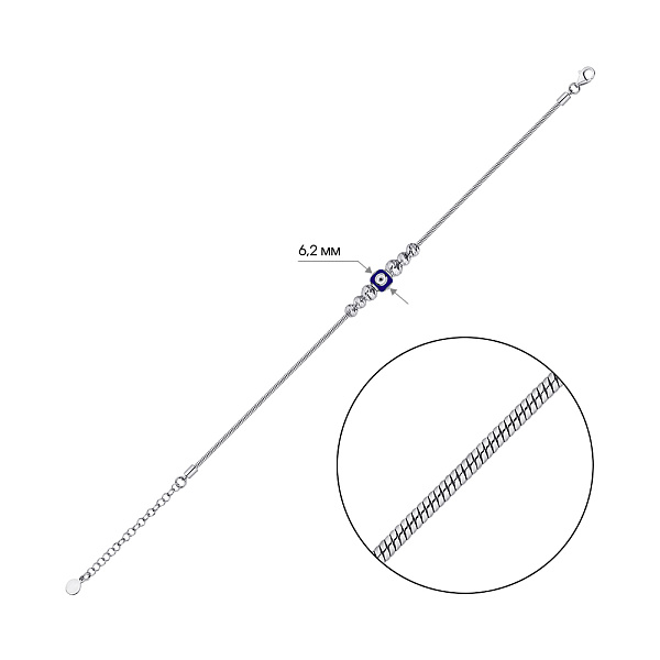 Браслет из серебра без камней (арт. 7509/4620есб) – изображение 2