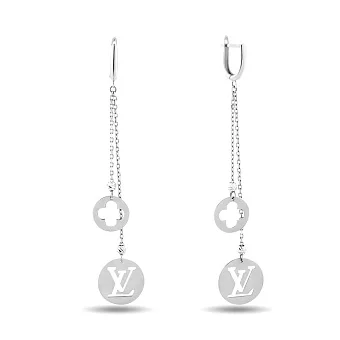 Сережки-підвіски з білого золота (арт. 107261б)