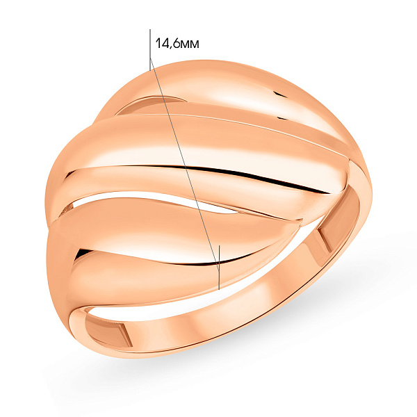 Широкое кольцо из красного золота (арт. 155460) – изображение 2
