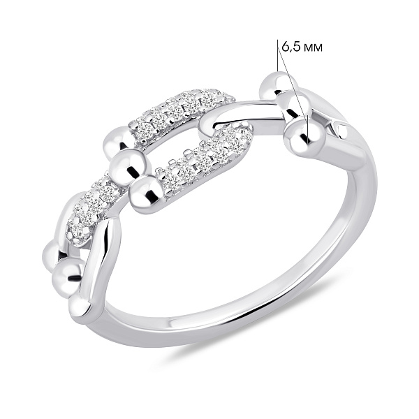 Срібна каблучкаі з фіанітами (арт. 7501/8516) – зображення 2