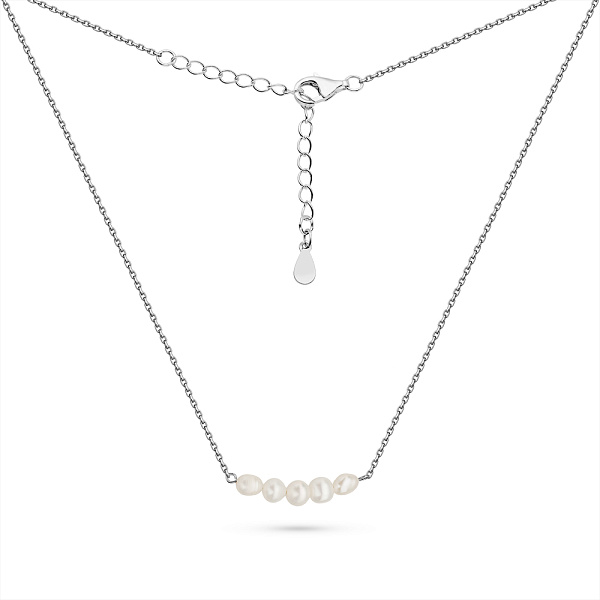 Серебряное колье с жемчугом (арт. 7507/2308жб) – изображение 2