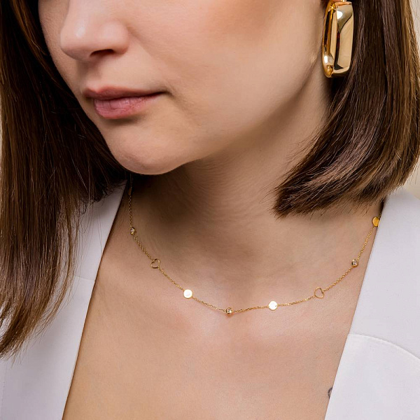 Колье из желтого золота с фианитами (арт. 352636ж) – изображение 2