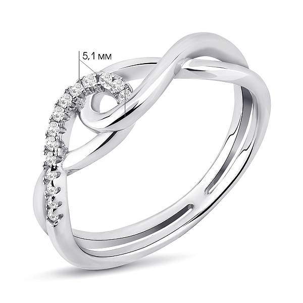 Серебряное кольцо Бесконечность с дорожкой из фианитов (арт. 7501/8219) – изображение 2