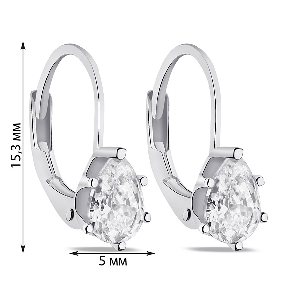 Серебряные серьги с фианитами (арт. 7502/9070) – изображение 2
