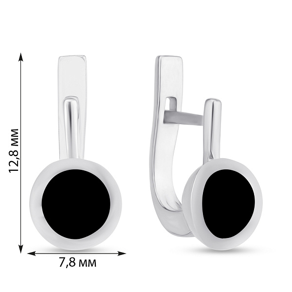 Серебряные серьги с ониксом  (арт. 7502/637осп) – изображение 2