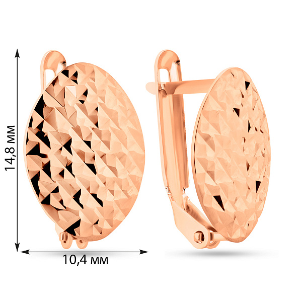 Золотые серьги с алмазной гранью (арт. 109552) – изображение 2