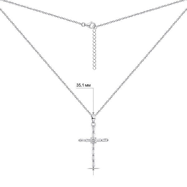 Серебряное колье Крестик с фианитами (арт. 7507/1812) – изображение 3