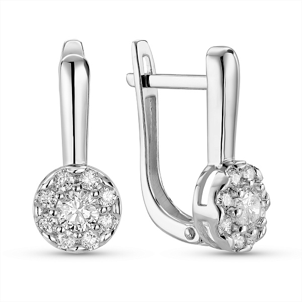 Серьги из белого золота с бриллиантами (арт. С011441060/750б) – изображение 1