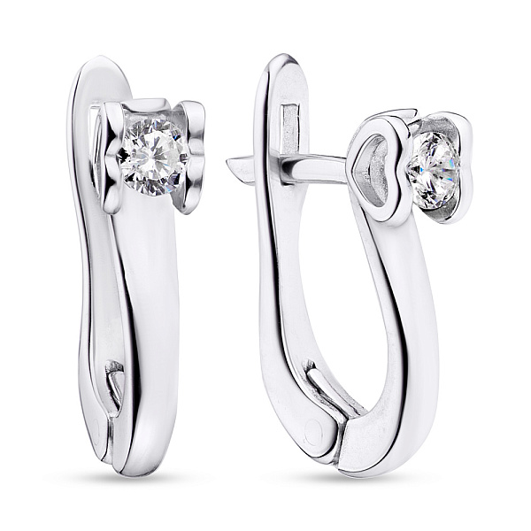 Серебряные серьги с фианитом (арт. 7502/25019р) – изображение 1