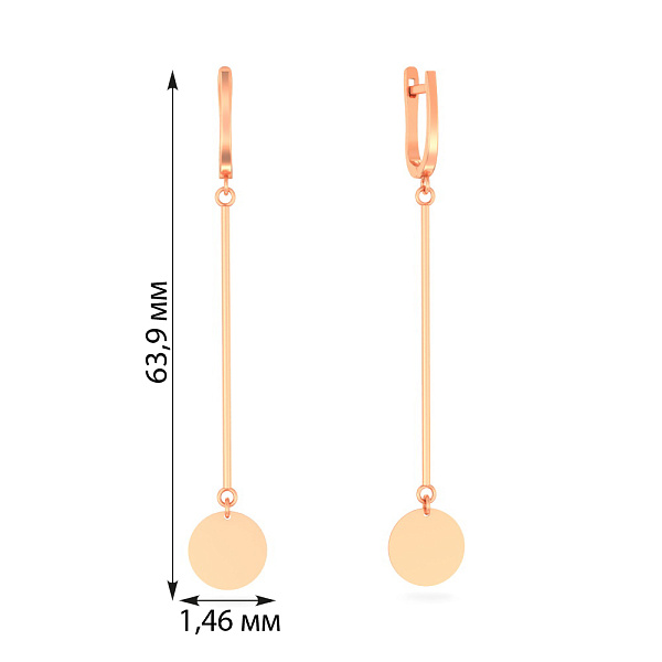 Золотые серьги-подвески "Монеты" (арт. 110022) – изображение 3