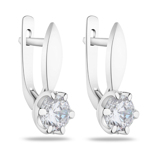 Серьги из серебра с фианитами (арт. Х110218) – изображение 1
