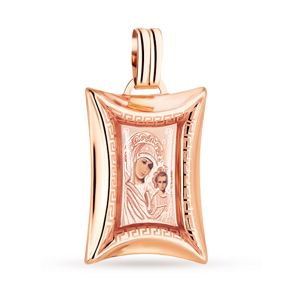 Ладанка «Матерь Божия Казанская» из золота (арт. 421131К) – изображение 1