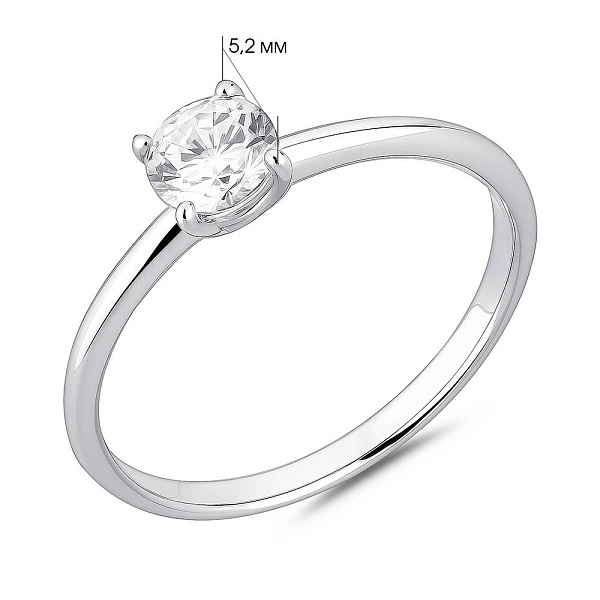 Серебряное кольцо с крупным фианитом (арт. 7501/8273) – изображение 2