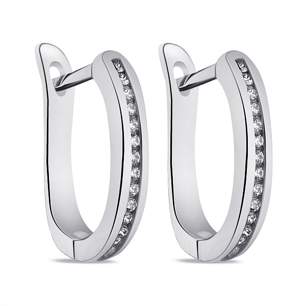 Серьги из серебра с дорожкой из фианитов (арт. 7502/СК2Ф/1061) – изображение 1