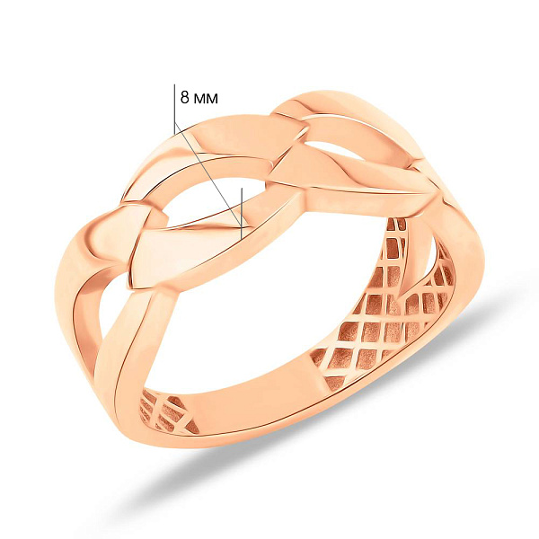 Кольцо Звенья из красного золота (арт. 155878) – изображение 4