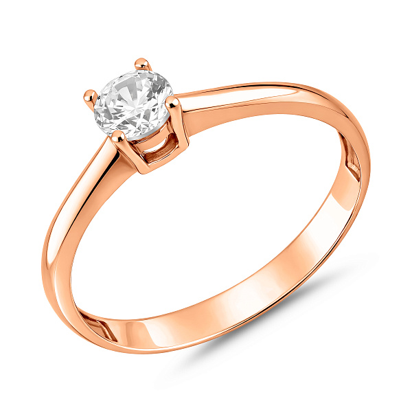 Золота каблучка на заручини з фіанітом (арт. 140569) – зображення 1