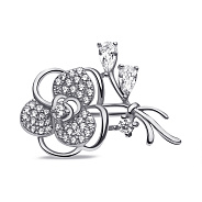 Срібна брошка Квітка з фіанітами (арт. 7505/223)