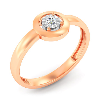 Золотое кольцо с бриллиантом (арт. К011726)