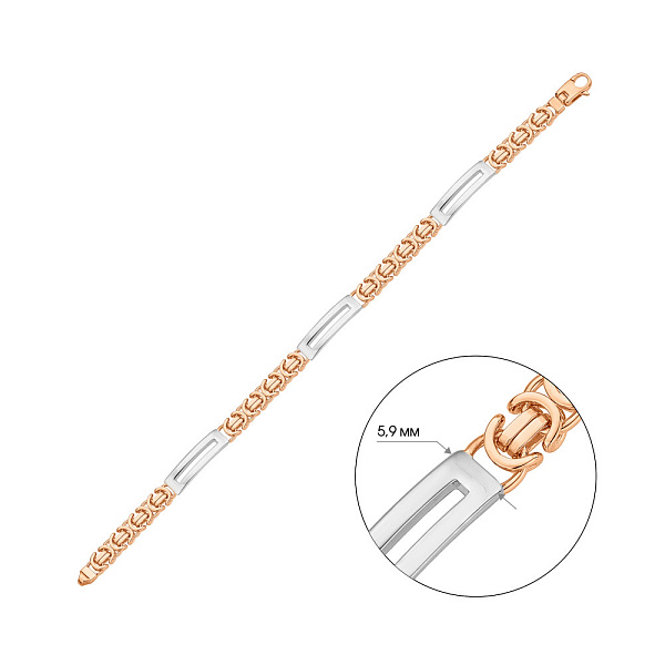 Браслет из красного и белого золота (арт. 326799кб) – изображение 4