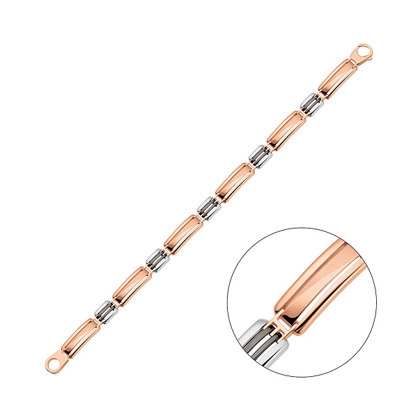 Чоловічий браслет з червоного і білого золота (арт. 325578кбом) – зображення 1