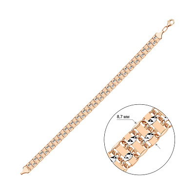 Золотой браслет с родированием (арт. 323168р)