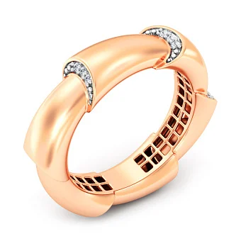 Каблучка з червоного золота з фіанітами (арт. 141461)