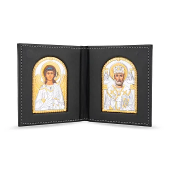 Ікона Миколай Чудотворець-Янгол Охоронець (80х85 мм) (арт. K-1/003-007G)