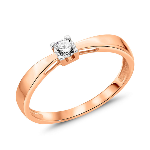 Каблучка з червоного золота з діамантом (арт. 1105138201) – зображення 1