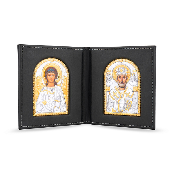 Ікона Миколай Чудотворець-Янгол Охоронець (80х85 мм) (арт. K-1/003-007G) – зображення 1