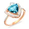 Кольцо из красного золота с голубым топазом и фианитами (арт. 140637Птг) – изображение 2