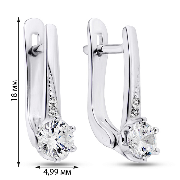 Срібні сережки з фіанітами (арт. 7502/25053р) – зображення 2