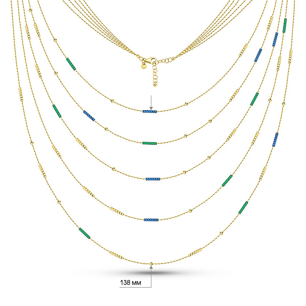 Золотое многослойное колье Francelli (арт. 352580жзс) – изображение 5