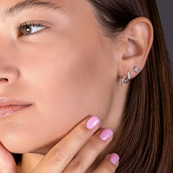 Серьги из белого с бриллиантами (арт. Т011459010б) – изображение 2