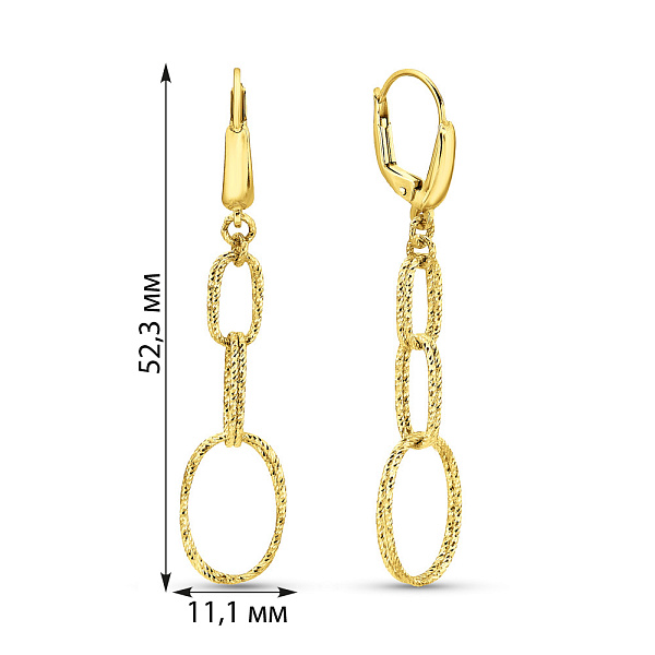 Серьги из желтого золота Francelli (арт. 109916ж) – изображение 4