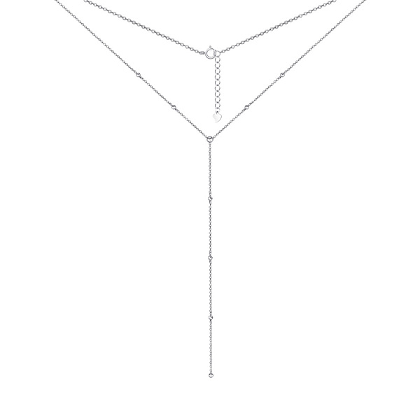 Серебряное колье-галстук удлиненное с шариками (арт. 7507/1220) – изображение 2