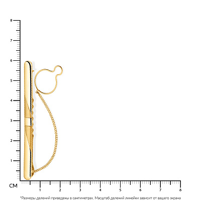 Затискач для краватки матовий з жовтого золота (арт. 200069жм)