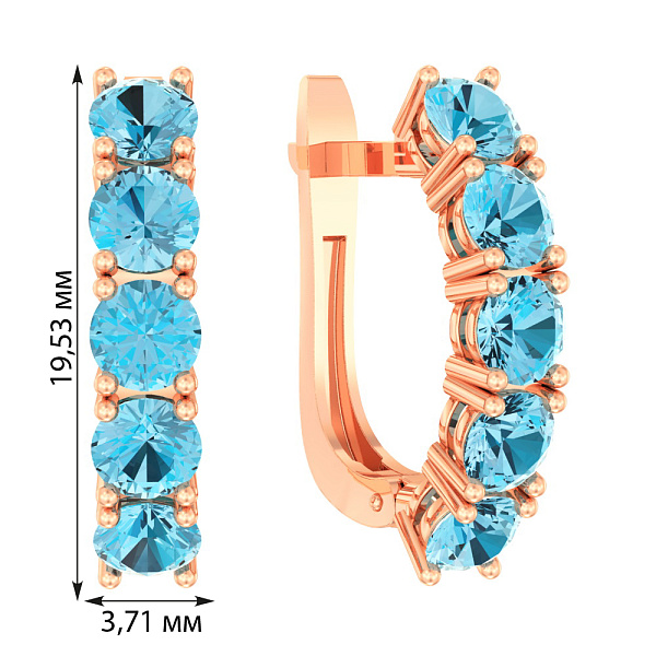Золотые серьги с топазом  (арт. 111049Птг) – изображение 2