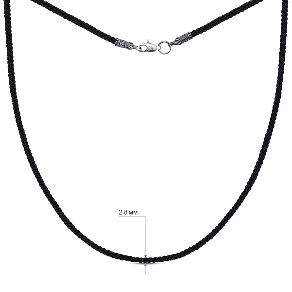 Шелковый шнурок с серебряными вставками (арт. 7308/4100350) – изображение 2