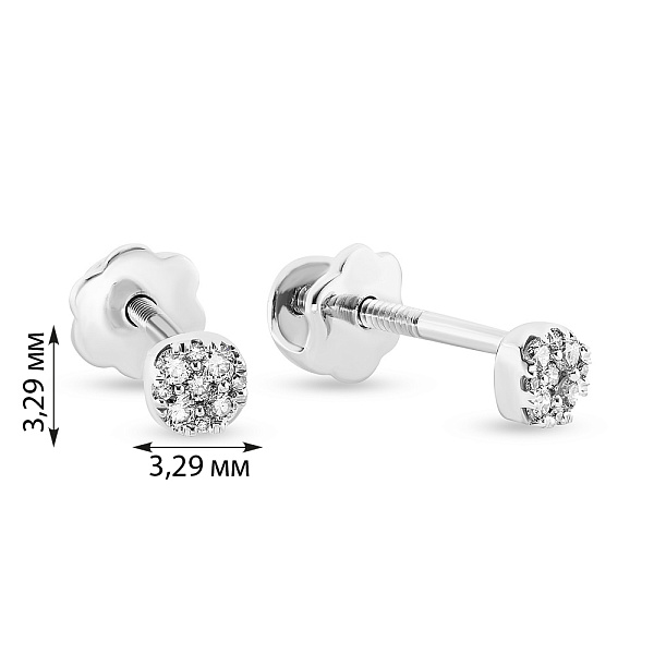 Пусеты из белого золота с бриллиантами (арт. С341273010б) – изображение 2