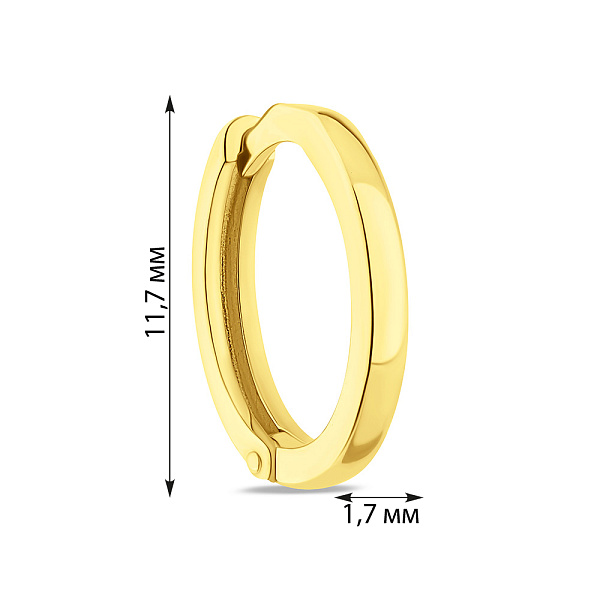 Одинарна сережка з жовтого золота (арт. 110636жЯ) – зображення 2