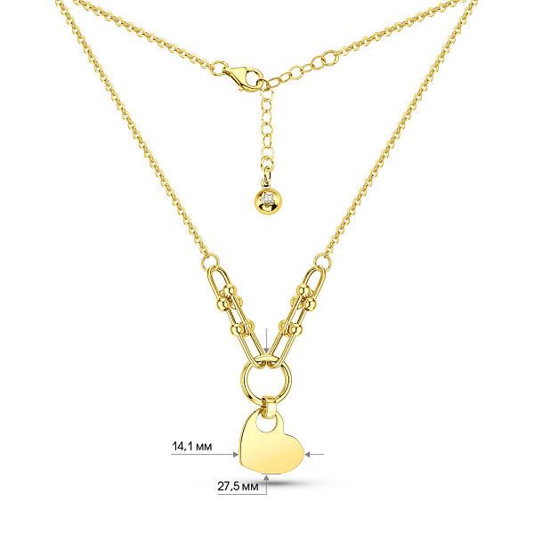 Золотое колье Сердечко (арт. 352676ж) – изображение 3