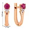 Золотые серьги с рубином и бриллиантами (арт. С011063р) – изображение 5