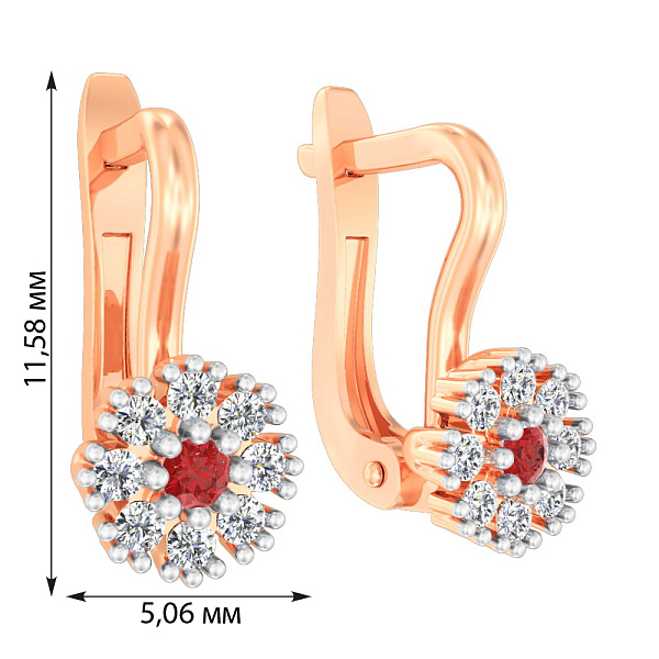 Золоті сережки з фіанітами (арт. 114203к) – зображення 2