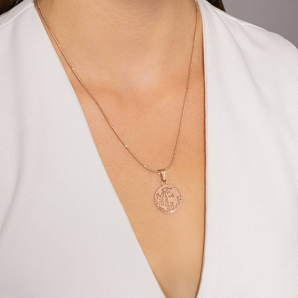 Золотий кулон Світ без каменів (арт. 424922/2) – зображення 2