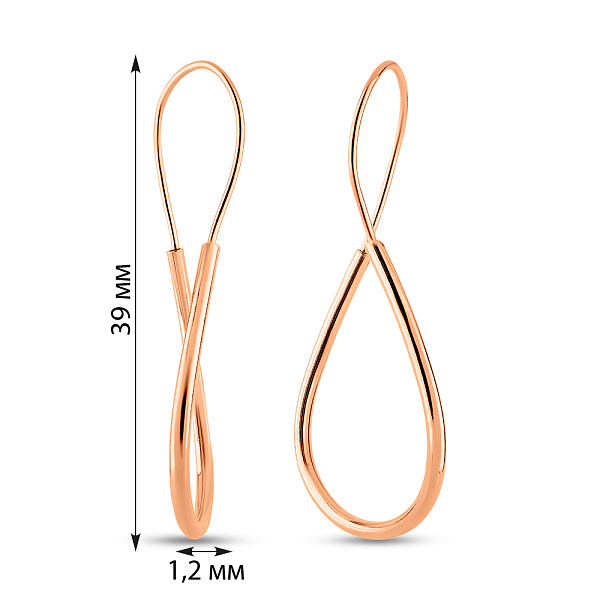 Золоті сережки без каміння (арт. 109967/35) – зображення 5